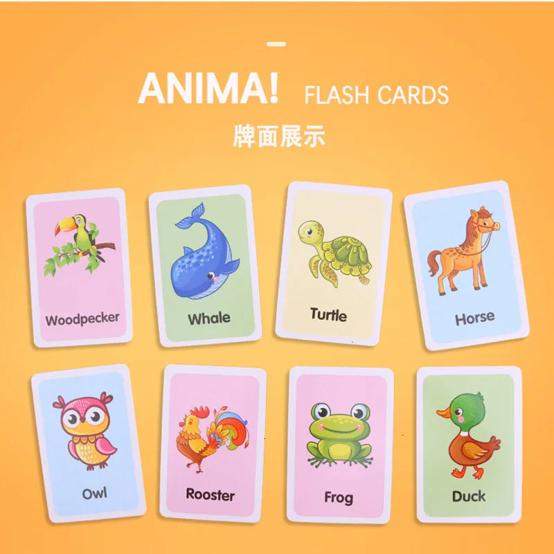 Kids Learning Cards — Shapes, Animals & Colors Flashcards for Early Education