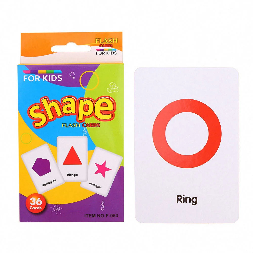 Kids Learning Cards — Shapes, Animals & Colors Flashcards for Early Education