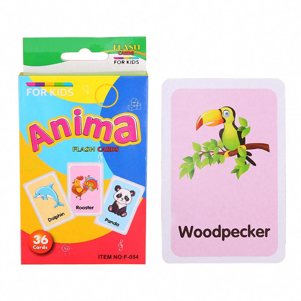 Kids Learning Cards — Shapes, Animals & Colors Flashcards for Early Education