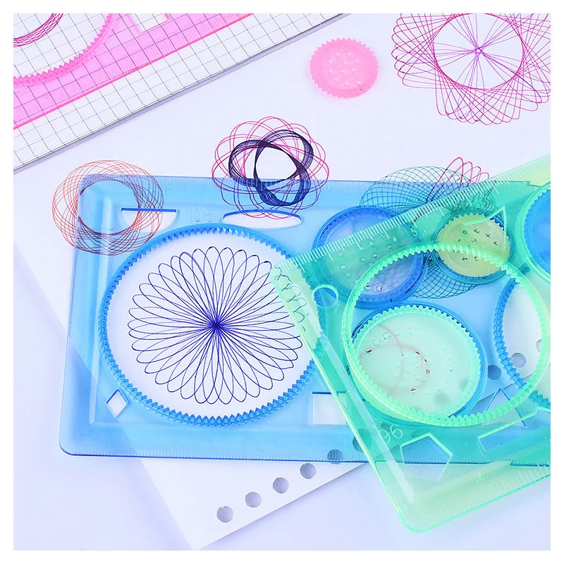 Spirograph Drawing Stencil Set for Kids – Geometry Art Templates, Flower Rulers, Educational Craft Toy