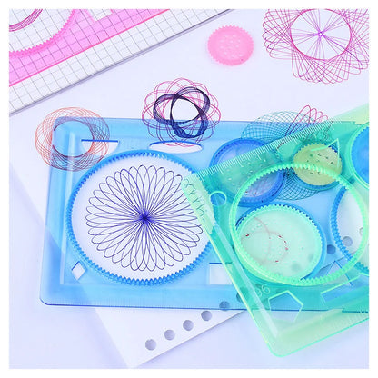 Spirograph Drawing Stencil Set for Kids – Geometry Art Templates, Flower Rulers, Educational Craft Toy