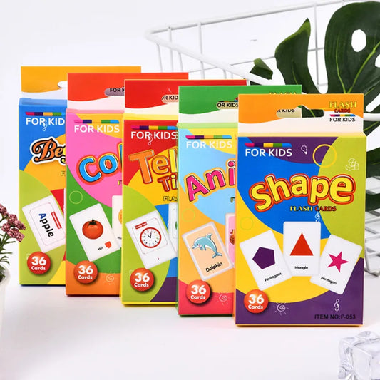 Kids Learning Cards — Shapes, Animals & Colors Flashcards for Early Education